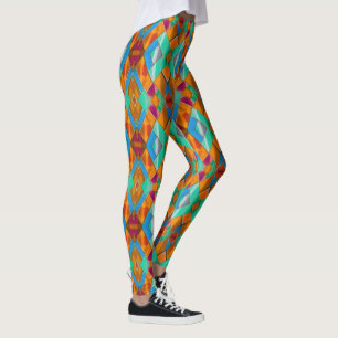 Snazzy Harlequin Diamonds - Bright Bold Colourful Leggings
