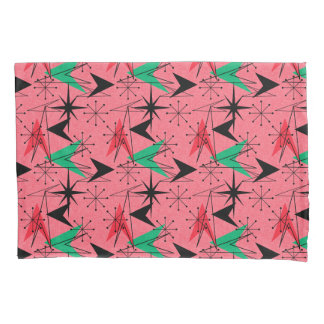 Snazzy Mid-Century Modern Orange Aqua Atomic Pillowcase
