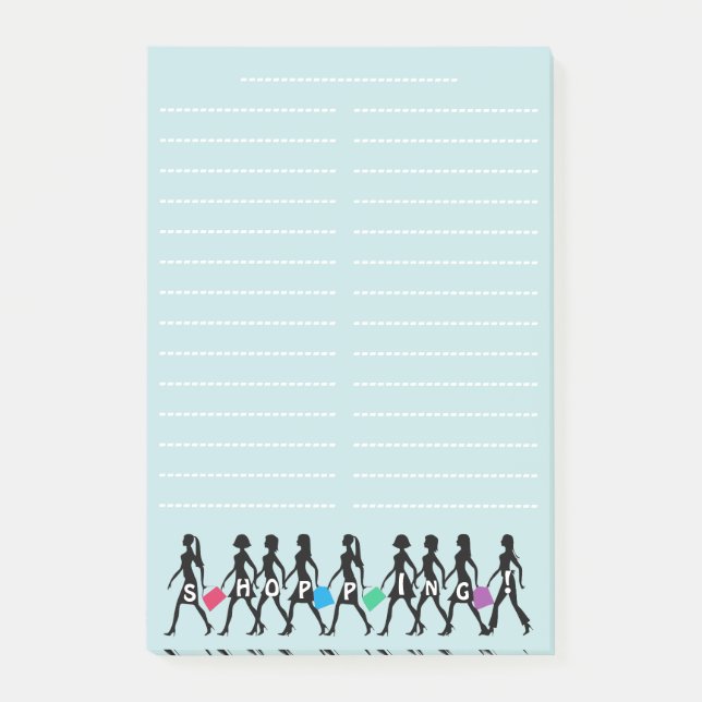 Snazzy Shopping List Post-it Notes (Front)