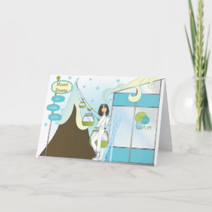 Snazzy Ski Lodge Holiday Card