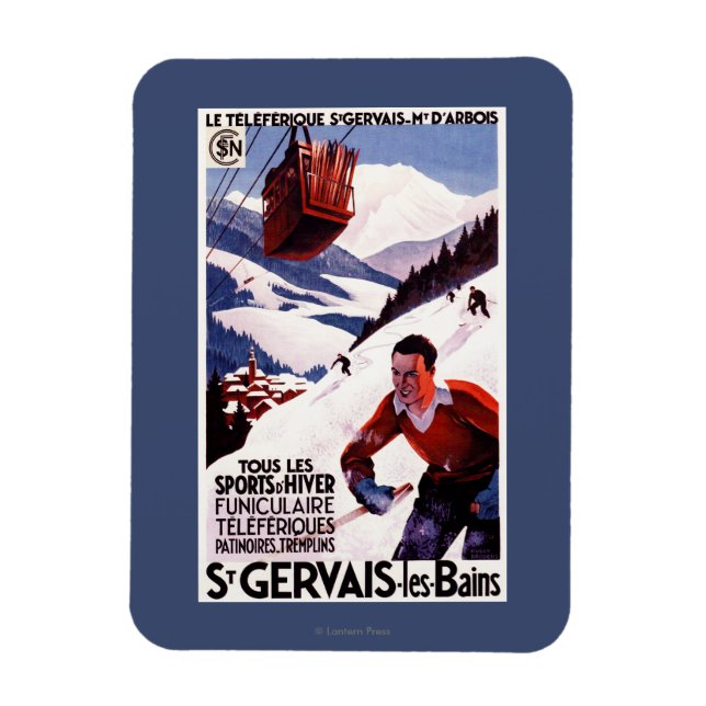 SNCF Railway Cable Car Promo Poster Magnet (Vertical)