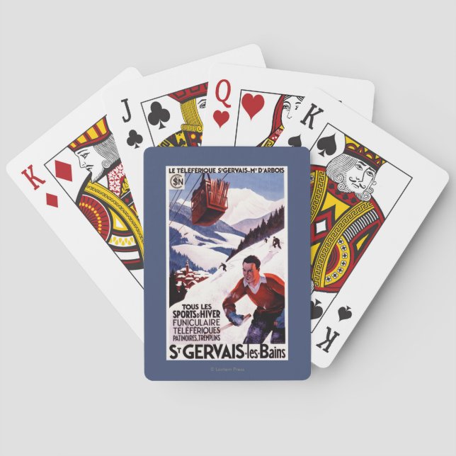 SNCF Railway Cable Car Promo Poster Playing Cards (Back)