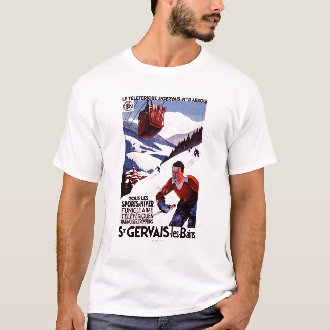 SNCF Railway Cable Car Promo Poster T-Shirt (Front)