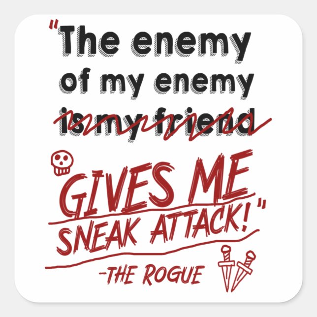 Sneak Attack Square Sticker (Front)