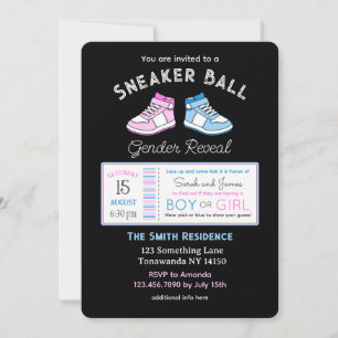 Sneaker Ball Gender Reveal Invitation