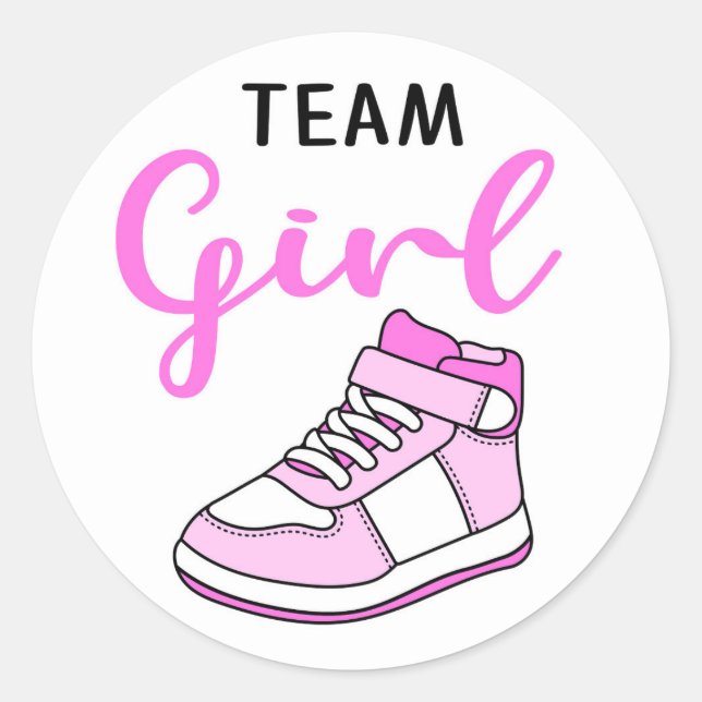 Sneaker Ball Team Girl gender reveal Stickers (Front)
