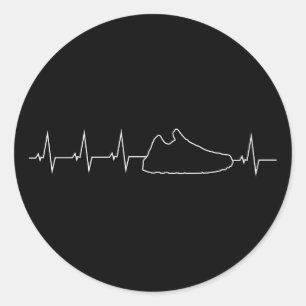 Sneakerhead Heartbeat Sneaker Wear For Kicks Addic Classic Round Sticker