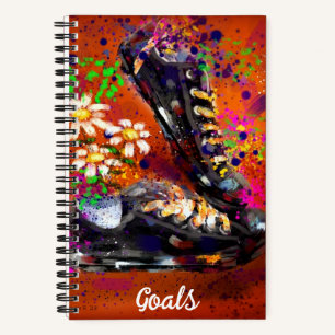 Sneakers and Daisies Impressionistic Orange White Notebook