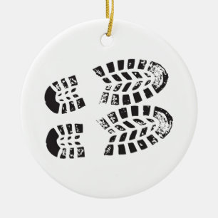 Sneakers Black & White Imprint Ceramic Ornament