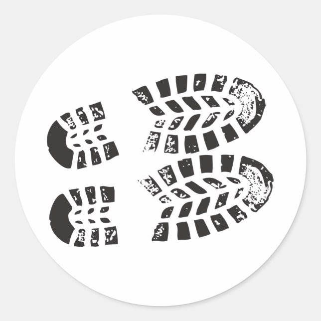Sneakers Black & White Imprint Classic Round Sticker (Front)