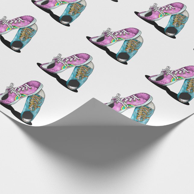 Sneakers Boyfriend and Girlfriend Wrapping Paper (Corner)