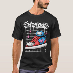 Sneakers Design With Hearts streetwear T-Shirt