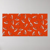 Sneakers seamless pattern on red background