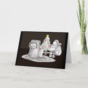 Sneakin up on Santa Holiday Card