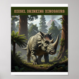 Sneaking triceratops poster