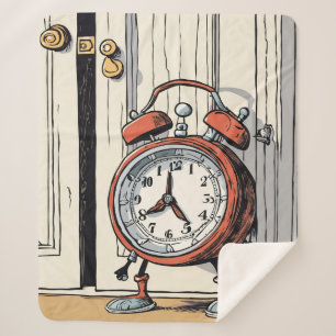 Sneaky Alarm Clock - Whimsical Doorway  Sherpa Blanket