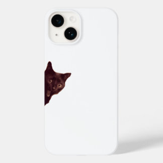 “Sneaky Black Cat Peeking Phone Case” Case-Mate iPhone 14 Case