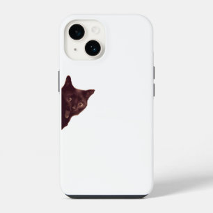 “Sneaky Black Cat Peeking Phone Case” iPhone 14 Case