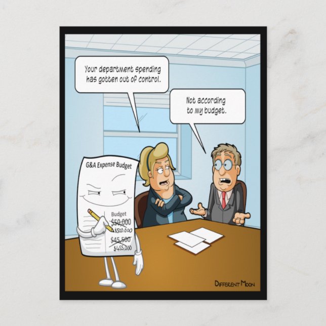 Sneaky Budget Funny Postcard (Front)