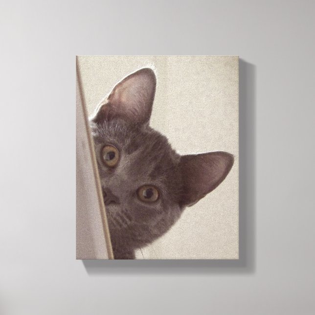 "Sneaky Cat" Print on Stretched Canvas (Front)