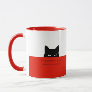 Sneaky Cat Talk to your Cat Mug Red