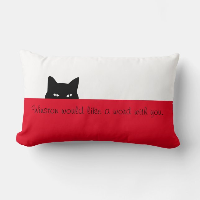 Sneaky Cat Throw Pillow (Front)