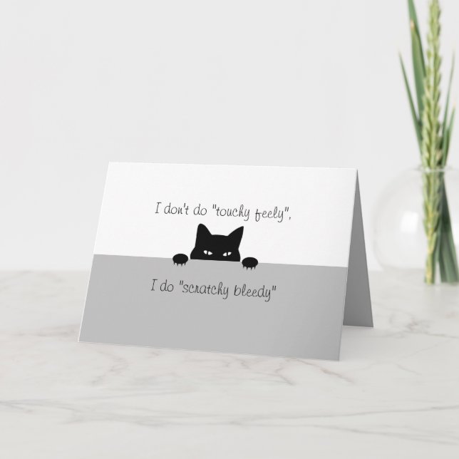 Sneaky Cat Touchy Feely Card (Front)