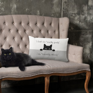 Sneaky Cat Touchy Feely Lumbar Throw Pillow