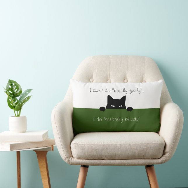 Sneaky Cat Touchy Feely Throw Pillow (Chair)