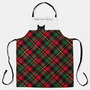 Sneaky Cat Wallace Red Plaid Apron