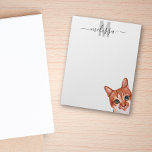 Sneaky Cat Watercolor Monogram Name Notepad<br><div class="desc">This design may be personalized in the area provided by changing the photo and/or text. Or it can be customized by clicking Personalize this Template and then choosing the click to customize further option and delete or change the colour of the background, add text, change the text colour or style,...</div>