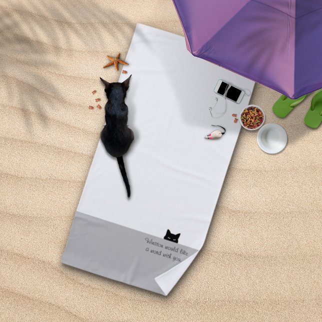 Sneaky Cat would like a word Bath Towel Set (Creator Uploaded)