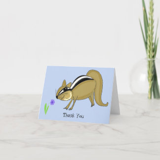 Sneaky Chipmunk Thank You Card