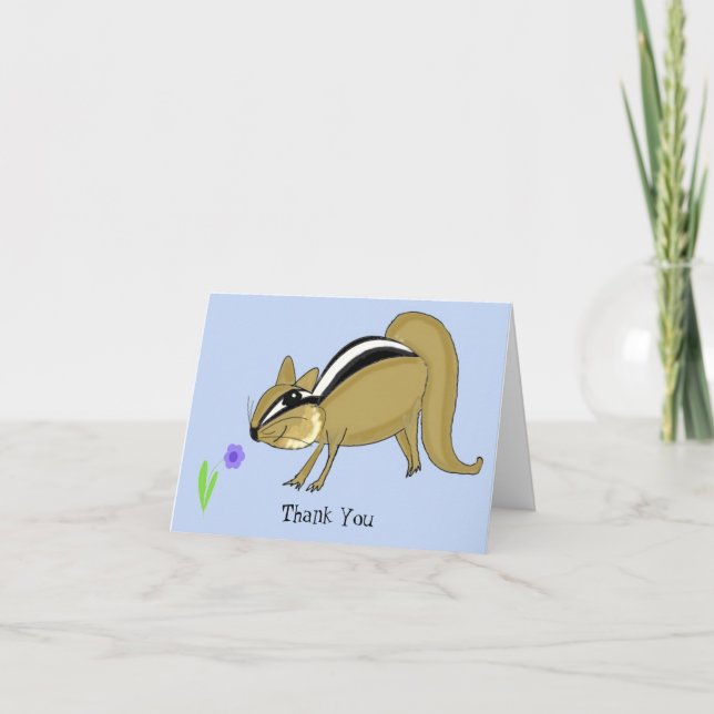 Sneaky Chipmunk Thank You Card (Front)