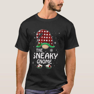 Sneaky Gnome Buffalo Red Plaid Matching Family Chr T-Shirt