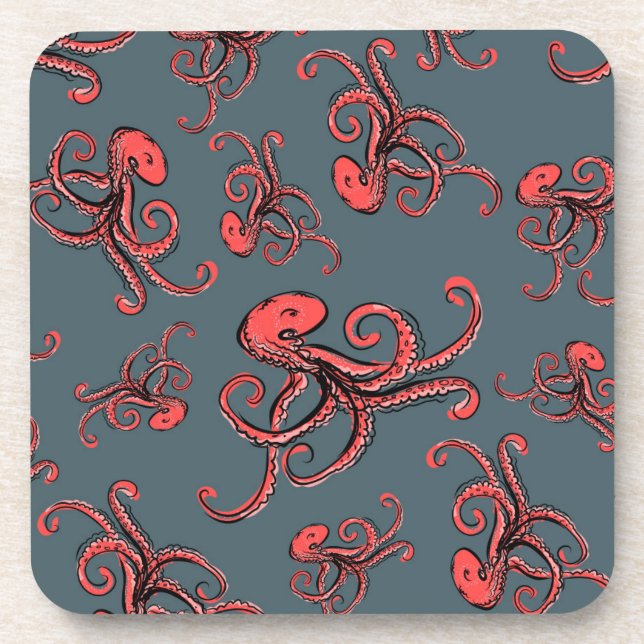 Sneaky Octopus Pattern Coaster (Front)