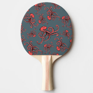 Sneaky Octopus Pattern Ping Pong Paddle
