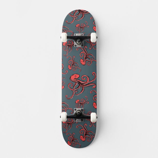 Sneaky Octopus Pattern Skateboard (Front)