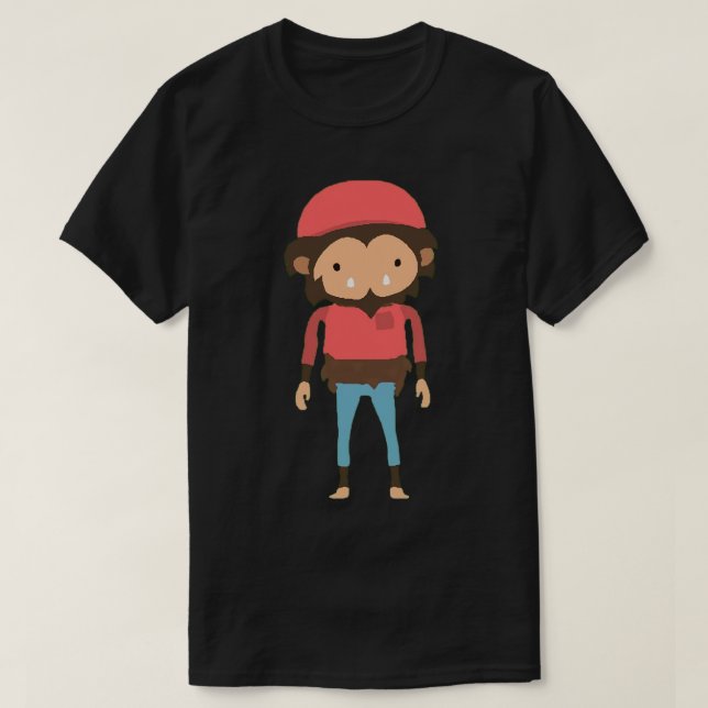 Sneaky Sasquatch Big Head Beachgoer Sticker1 T-Shirt (Design Front)