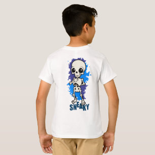 Sneaky Skeleton Kids Halloween T-Shirt Cute Boys