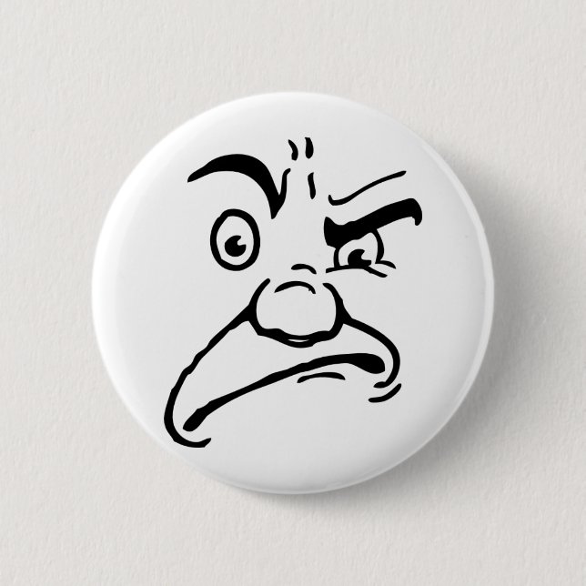 Sneering Cartoon Face 2 Inch Round Button (Front)
