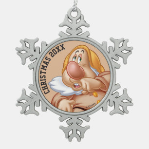 Sneezy 3 snowflake pewter christmas ornament