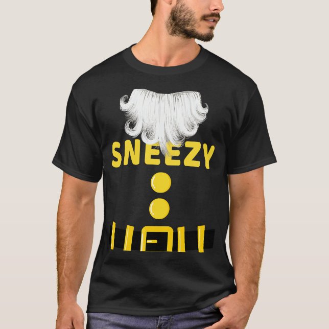 Sneezy Dwarf Beard Idea Halloween Party Costume Gi T-Shirt (Front)