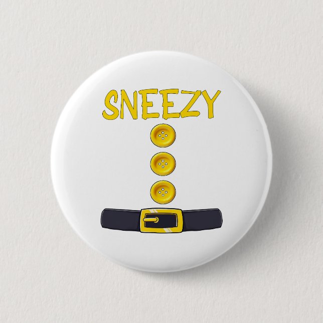 Sneezy Dwarf Halloween Costume Colour Matching Sle 2 Inch Round Button (Front)