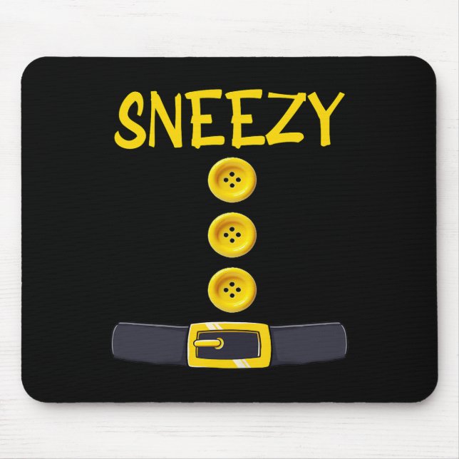 Sneezy Dwarf Halloween Costume Colour Matching Sle Mouse Pad (Front)