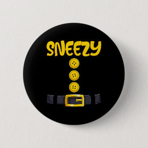 Sneezy Halloween Dwarf Costume Colour Matching  2 Inch Round Button
