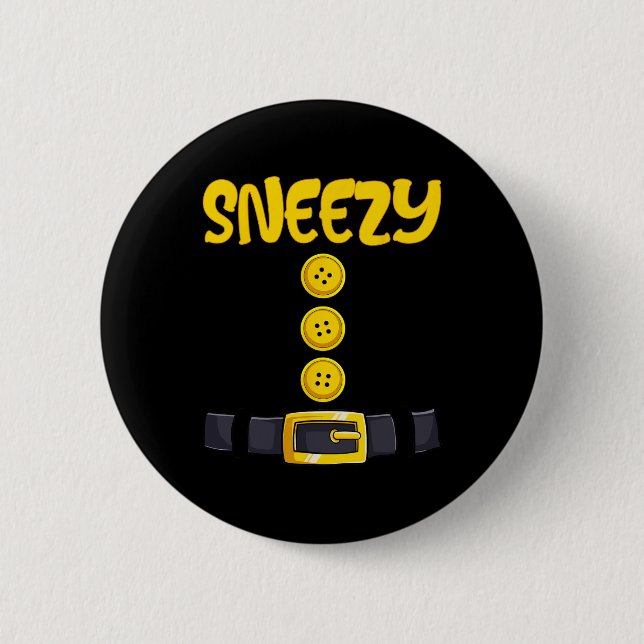 Sneezy Halloween Dwarf Costume Colour Matching  2 Inch Round Button (Front)