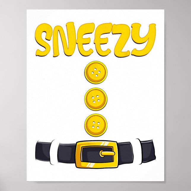 Sneezy Halloween Dwarf Costume Colour Matching  Poster (Front)