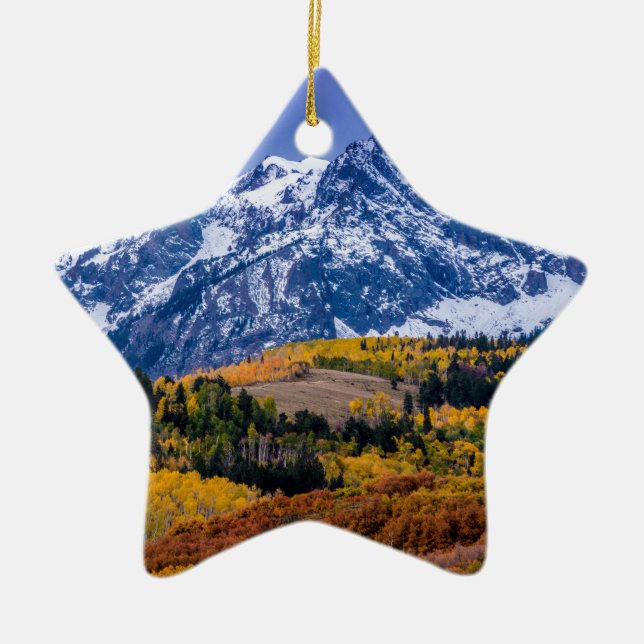 Sneffels Range Fall Sunrise - Colorado Ceramic Ornament (Front)