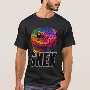 Snek Colourful Rattlesnake Snake Lover Funny Black T-Shirt